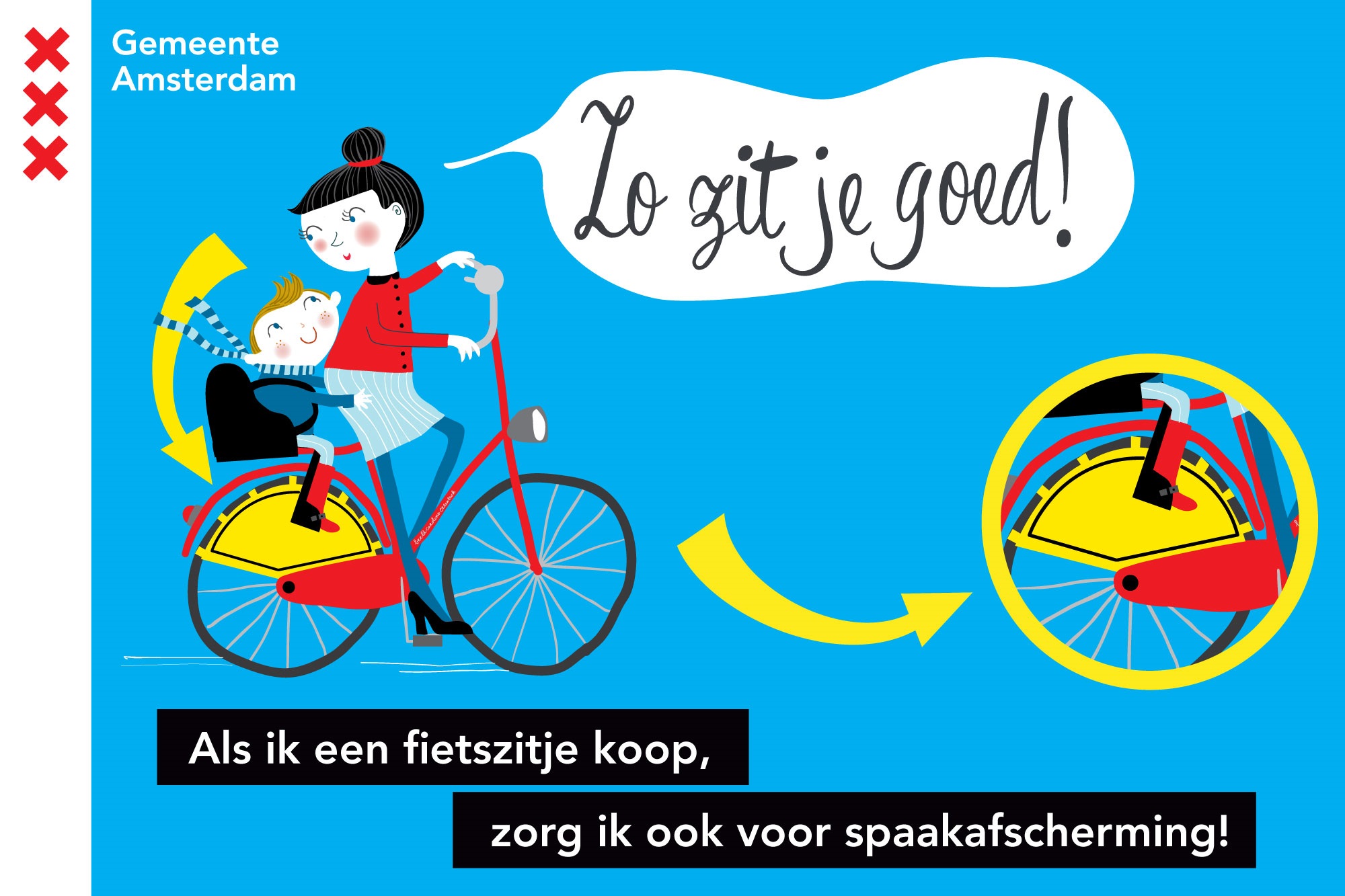 aanval Op de loer liggen overal Hoe zitten kinderen veilig achterop de fiets | Kidsproof Amsterdam