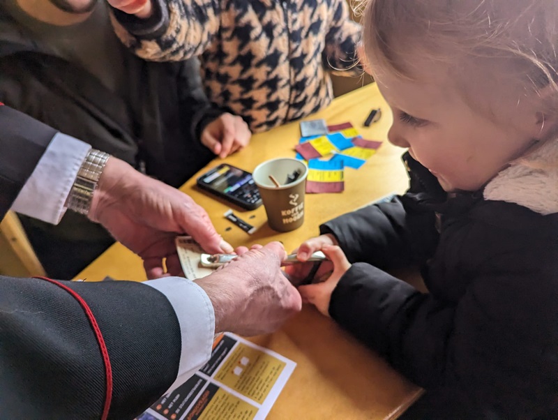 Museumstoomtram met kinderen