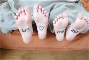 Blije voetjes voor mama